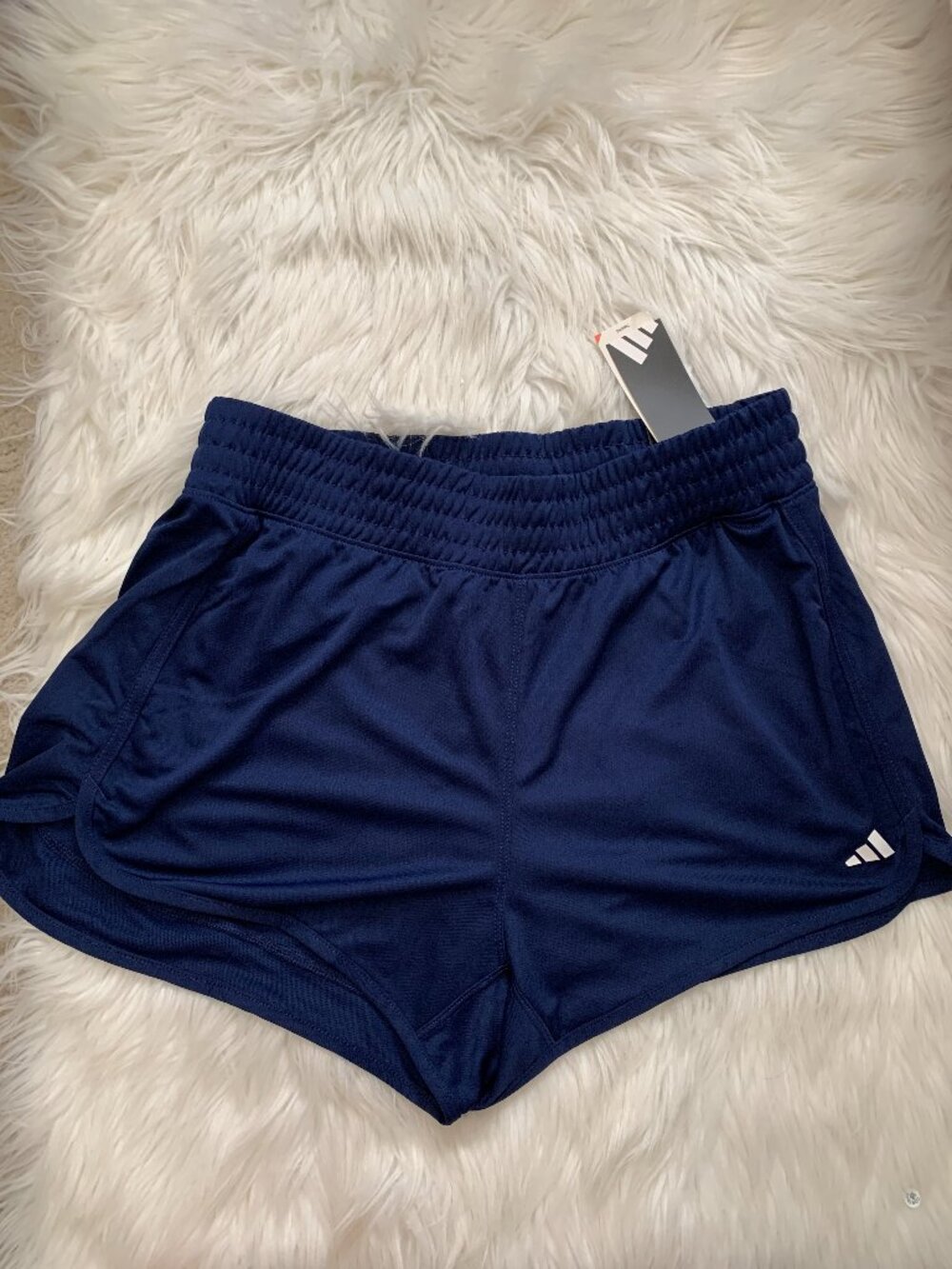 ADIDAS Pacer Essentials 3" Shorts in Navy Sz LARGE